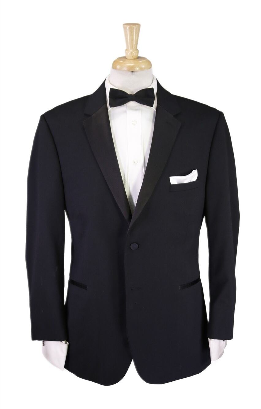 Michael Kors Mens Black 2-Btn Slim Fit Tuxedo Formal Wedding Blazer Jacket 44S